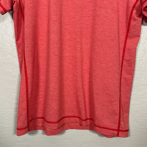 Lululemon Men L Heathered Lulu Red T.H.E. Crew Shirt Short Sleeve Athletic - Picture 2 of 8